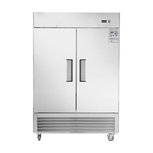 54"W Commercial Refrigerator 2 Section 2 Solid Door Stainless Steel Reach-in Refrigerator 42.2 Cu.ft. Upright Fan Cooling Refrigerator for Restaurant 54"W Commercial Refrigerator 2 Section 2 Solid Door Stainless Steel Reach-in Refrigerator 42.2 Cu.ft. Upright Fan Cooling Refrigerator for Restaurant