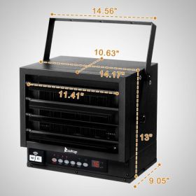 ZOKOP WiFi Smart Electric Garage Heater, 7500W Ceiling Mount Space Heater, 240-Volt Hard-Wired Heater Fan-Forced Shop Heater with Digital Thermostat
