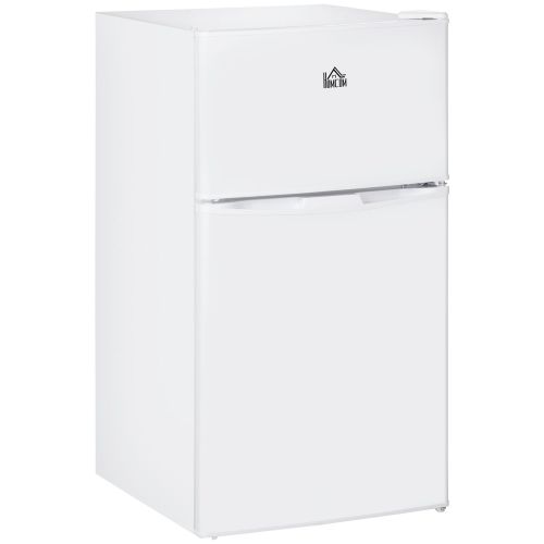 Double Door Mini Fridge with Freezer, 3.2 Cu.Ft Compact Refrigerator with Adjustable Shelf, Adjustable Thermostat and Reversible Door for Bedroom
