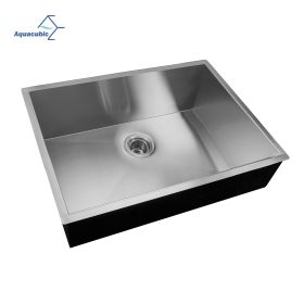 Aqucubic handmade 304 kitchen Sink Undermount Kitchen Sink with Basket Strainer (Thickness: 18 Gauge, Color: 30*21 inch)
