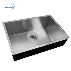 Aqucubic handmade 304 kitchen Sink Undermount Kitchen Sink with Basket Strainer (Thickness: 18 Gauge, Color: 30*19 inch)